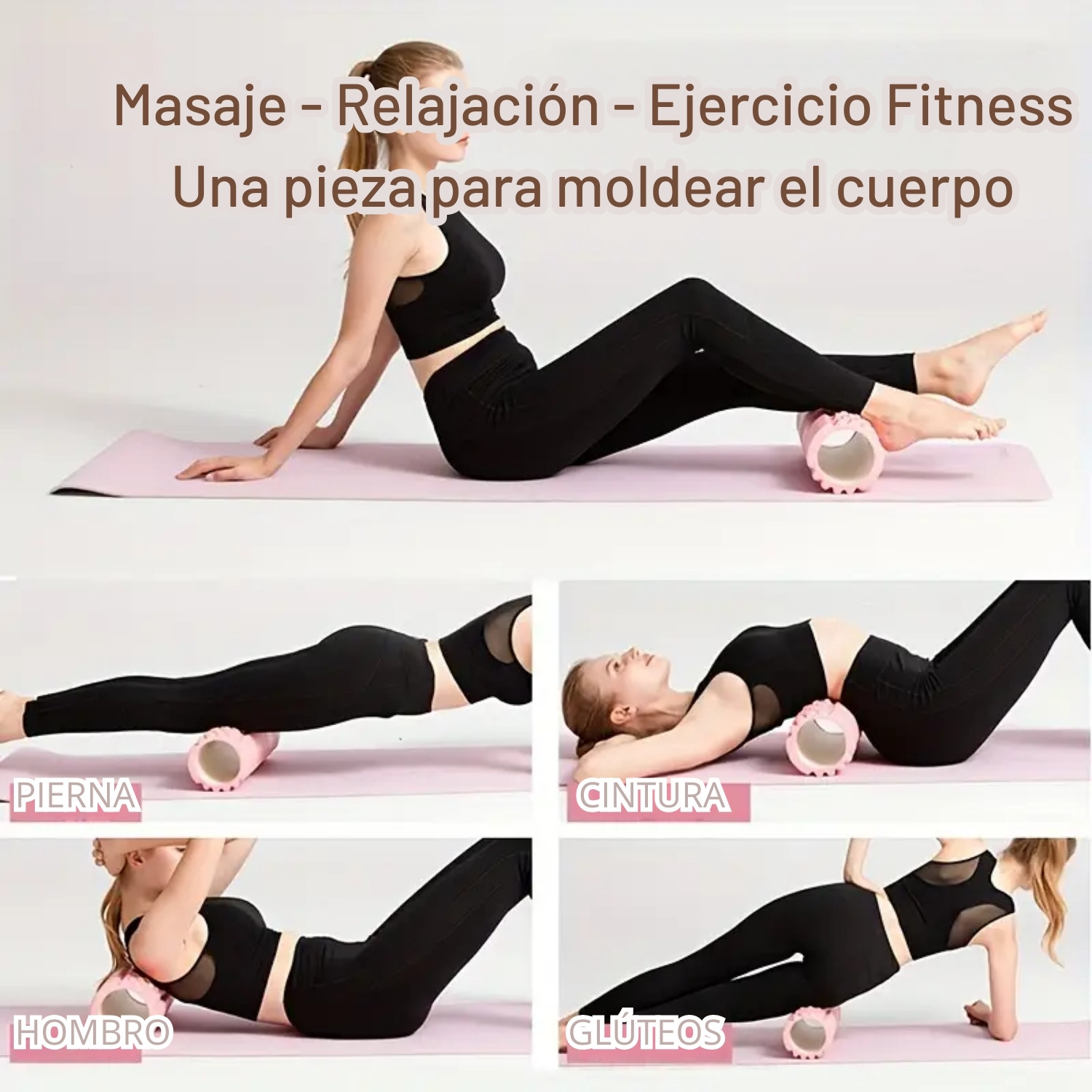 RODILLO DE YOGA FOAM ROLLER DE ESPUMA 33 X 14CM CREMA - 4