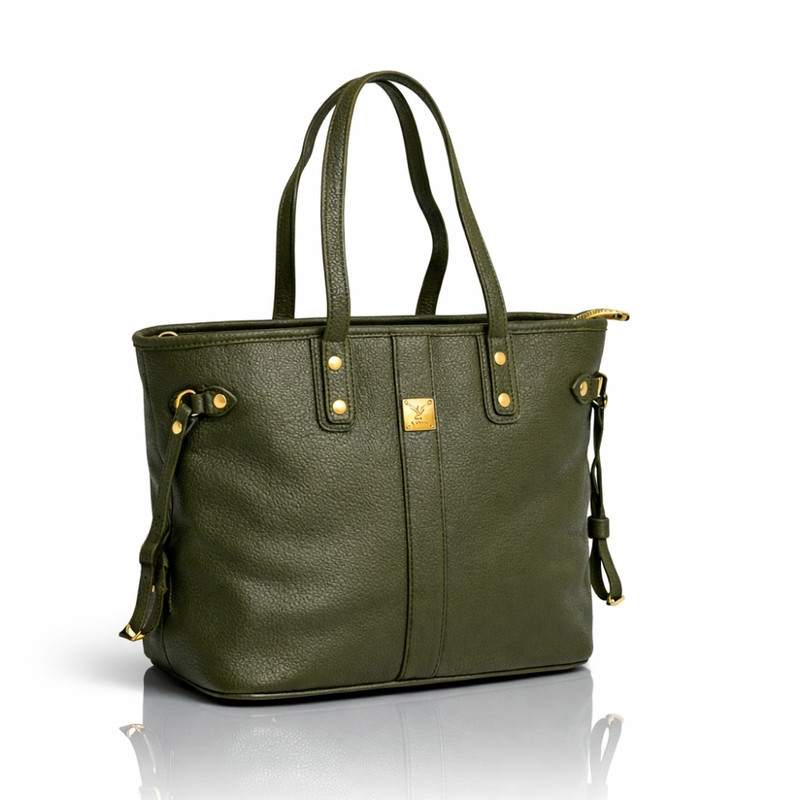 TOTE BAG BOLSO ELEGANTE CUERO PU - DISEÑO AMPLIO Y FUNCIONAL OLIVO - 1