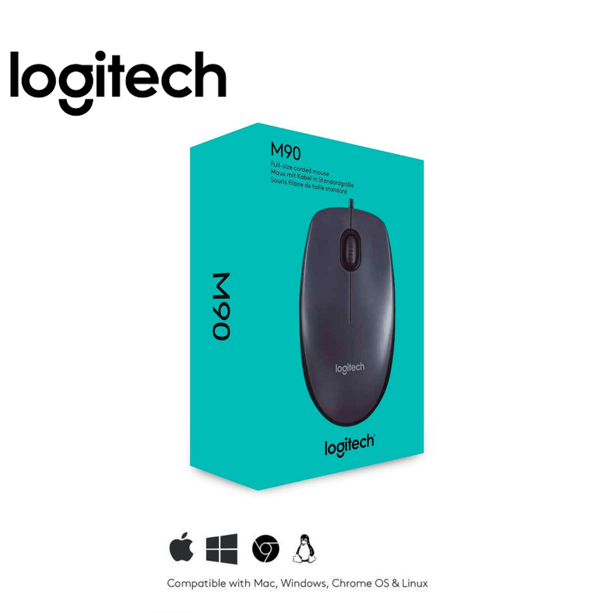 MOUSE LOGITECH M90 DARK MIDNIGHT USB NEGRO - 3
