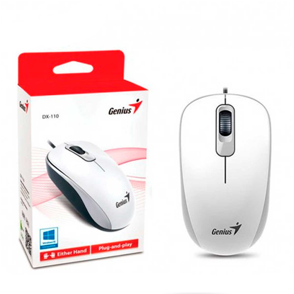 MOUSE GENIUS DX-110 USB OPTICO 1000 DPI BLANCO - 4