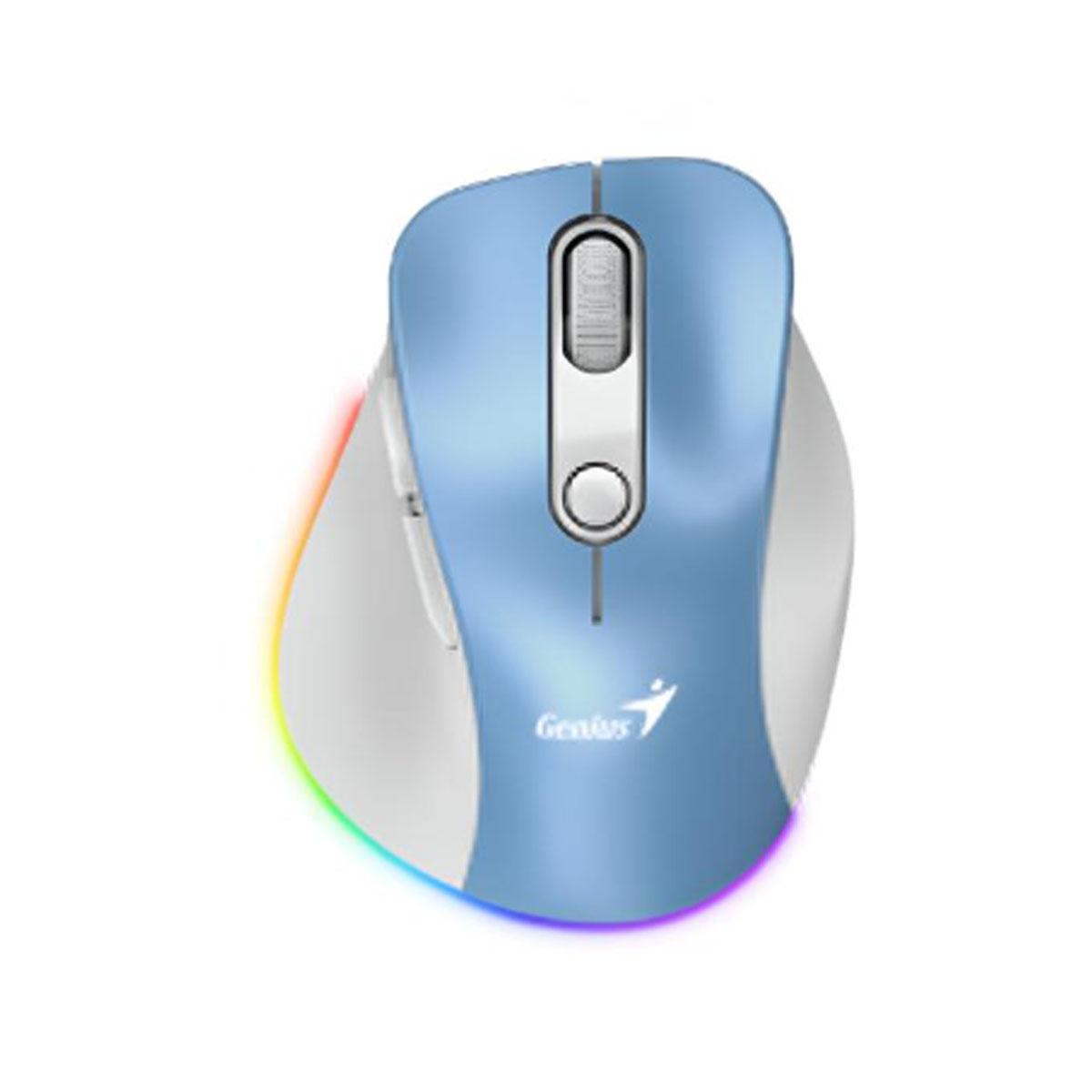 MOUSE GENIUS ERGO 9000S PRO DUAL RECARGABLE WIRELESS/BT 6-BOT SILENT RGB LIGHT BLUE - 1