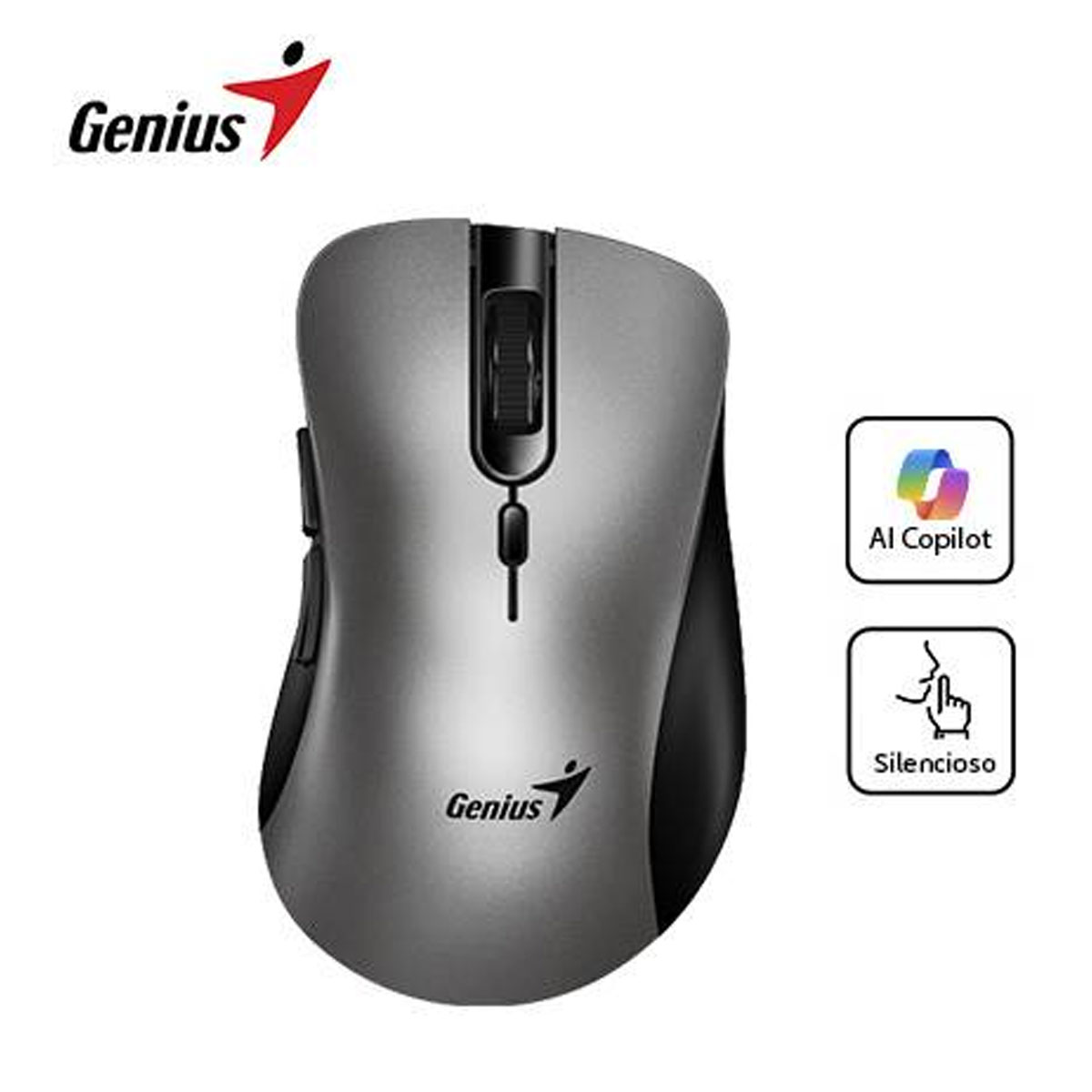 MOUSE GENIUS ERGO 8100S AI COPILOT WIRELESS SILVER/GRAY - 1