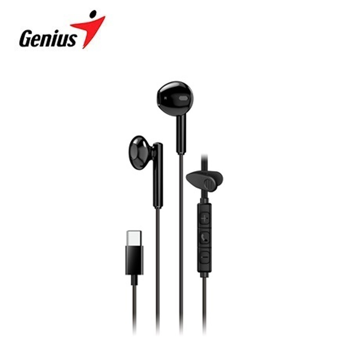 AUDIFONO GENIUS HS-M366 IN-EAR USB-C 14.2MM CLIP GIRATORIO BLACK 31710033400 - 1