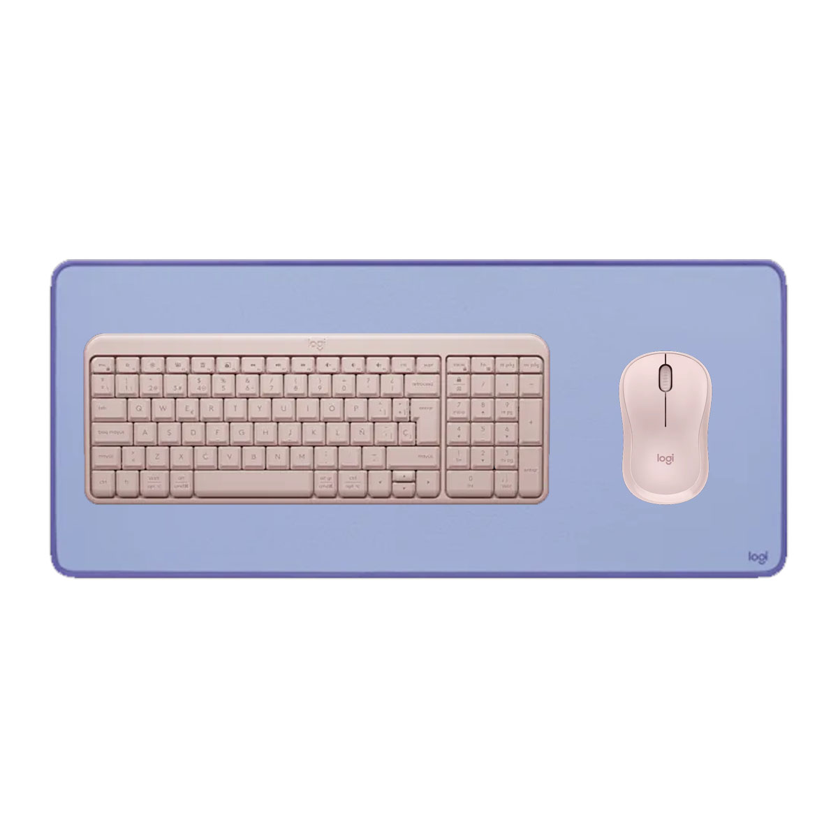 COMBO LOGITECH TECLADO K250 + MOUSE M240 ROSADO +PAD MOUSE LILA - 1