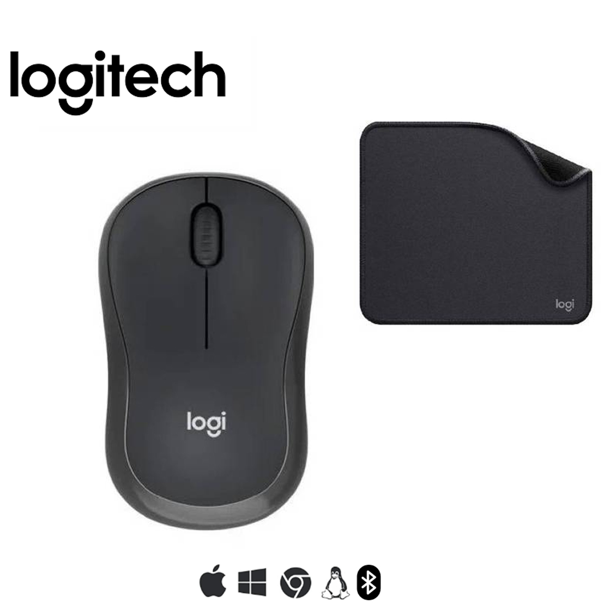 COMBO LOGITECH MOUSE M240 Y PAD MOUSE 200X230 NEGRO - 2