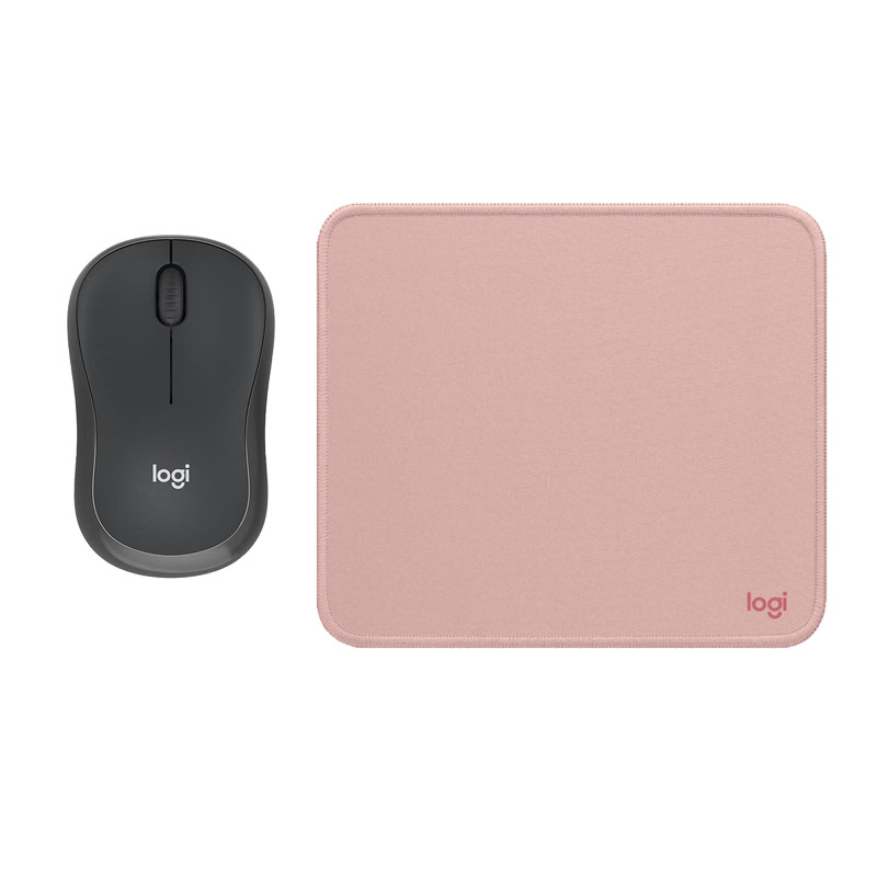 COMBO LOGITECH DE MOUSE M240 NEGRO PAD MOUSE ROSADO - 1
