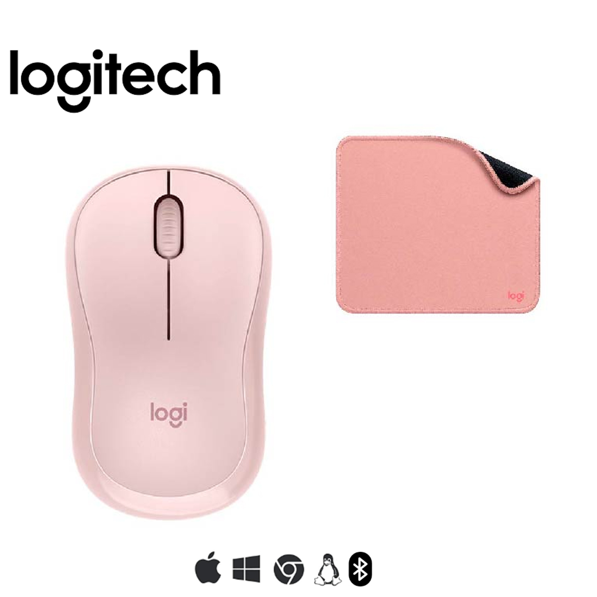 COMBO LOGITECH MOUSE M240 PAD MOUSE ROSADO - 2