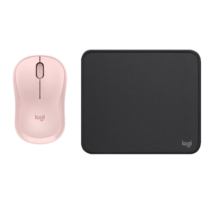 COMBO LOGITECH MOUSE M240 ROSADO PAD MOUSE NEGRO - 1