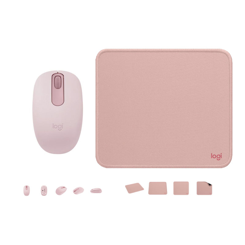COMBO LOGITECH MOUSE M196 PAD MOUSE 200X230 ROSADO - 1