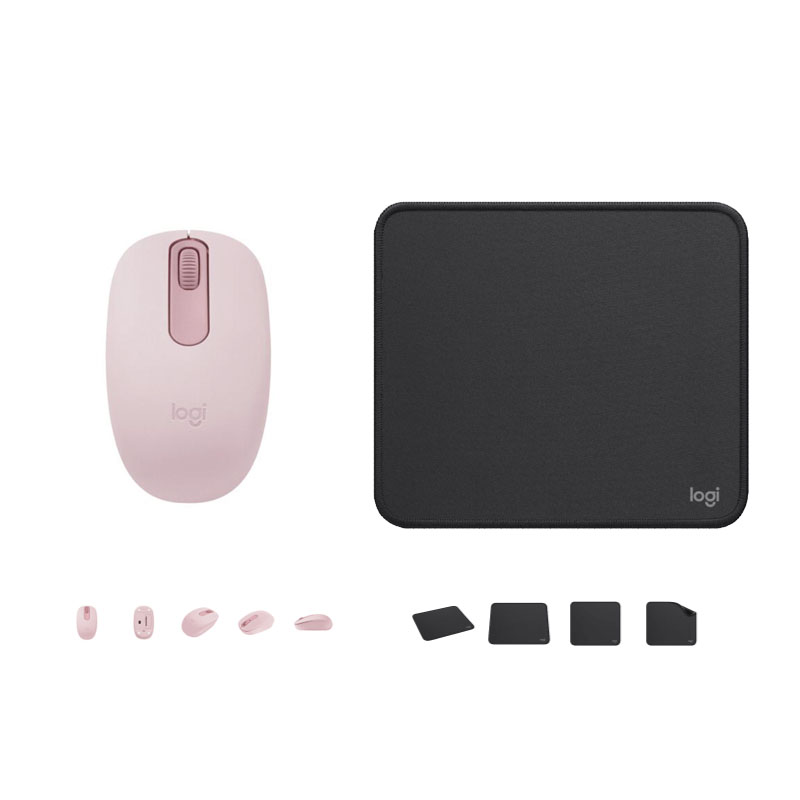 COMBO LOGITECH MOUSE M196 ROSADO PAD MOUSE 200X230 NEGRO - 1