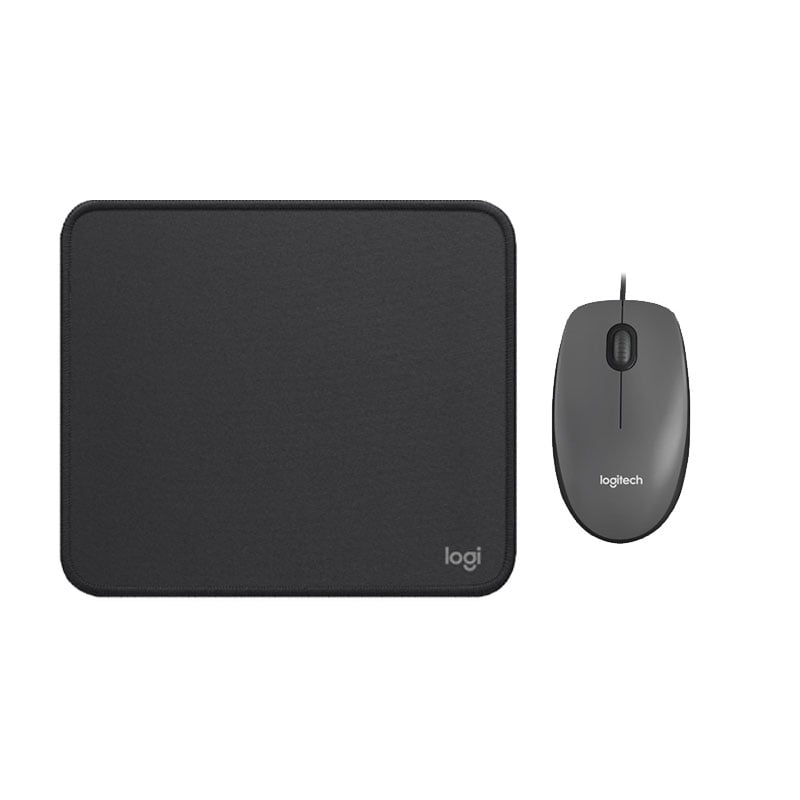 COMBO LOGITECH MOUSE M90 GRIS PAD MOUSE 200X230 NEGRO - 1