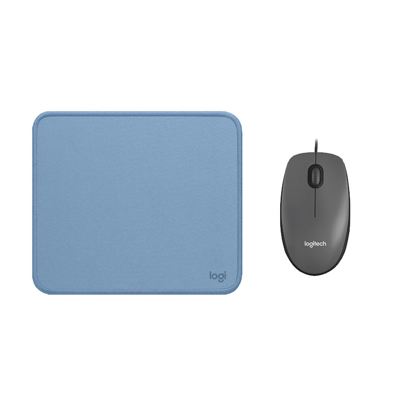 COMBO LOGITECH MOUSE M90 GRIS PAD MOUSE 200X230 AZUL - 1