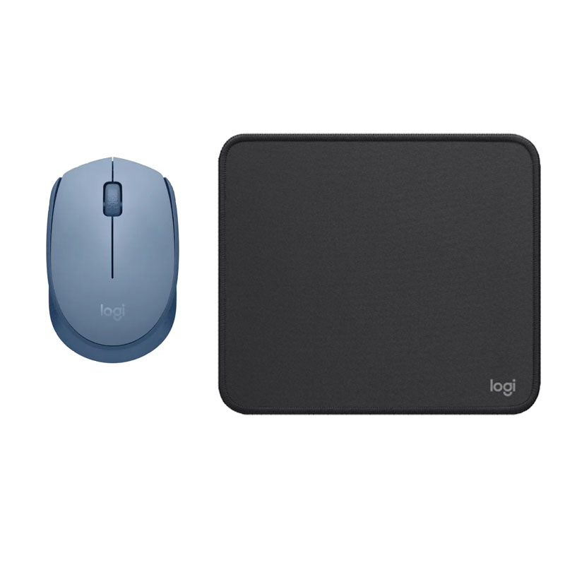 COMBO LOGITECH MOUSE M170 AZUL GRIS PAD MOUSE 200X230 NEGRO - 1