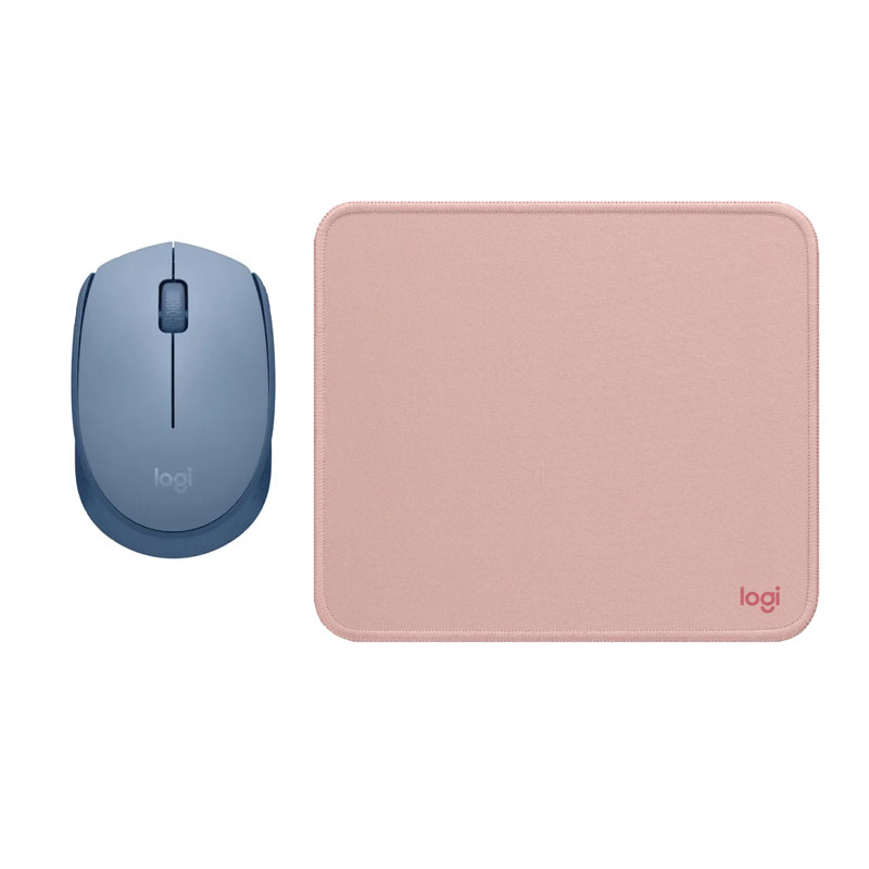 COMBO LOGITECH MOUSE M170 AZUL GRIS PAD MOUSE 200X230 ROSADO - 1
