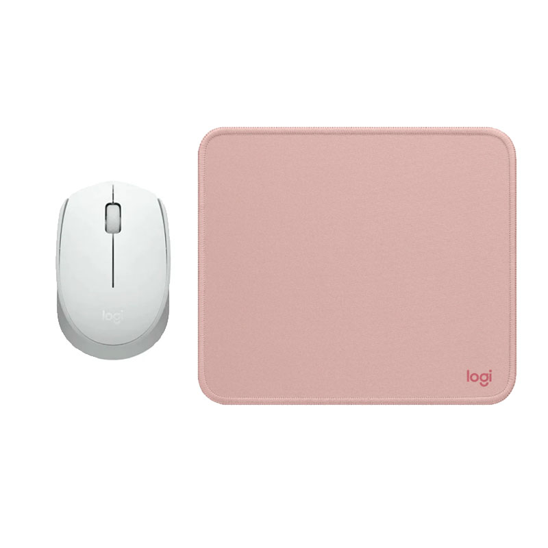 COMBO LOGITECH MOUSE M170 BLANCO PAD MOUSE 200X230 ROSADO - 1
