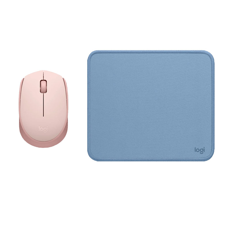 COMBO LOGITECH MOUSE M170 ROSADO PAD MOUSE 200X230 AZUL - 1