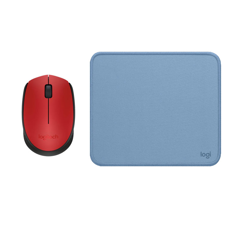 COMBO LOGITECH MOUSE M170 ROJO PAD MOUSE 200X230 AZUL - 1