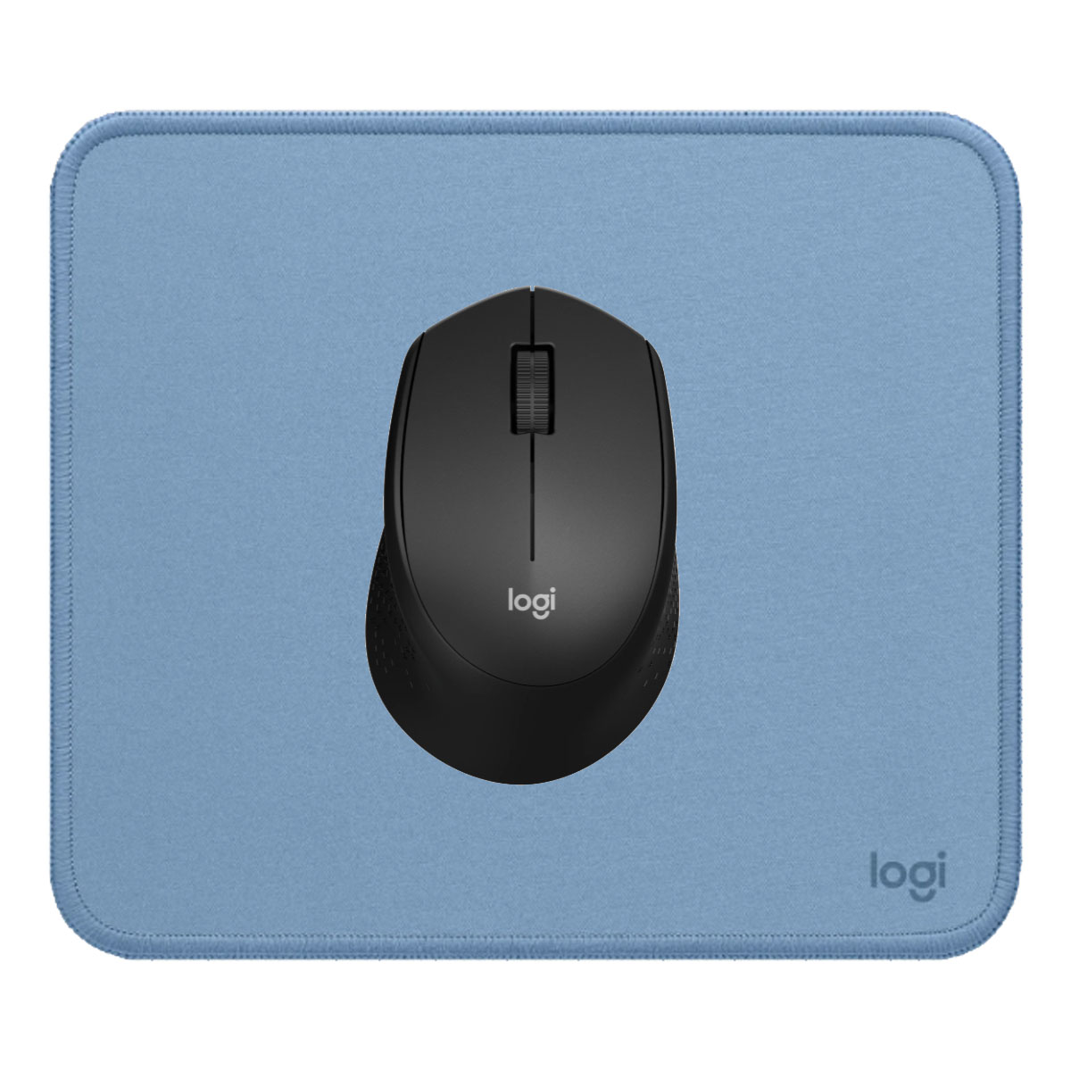 COMBO LOGITECH MOUSE M280 NEGRO Y PAD MOUSE 200X230 AZUL - 1