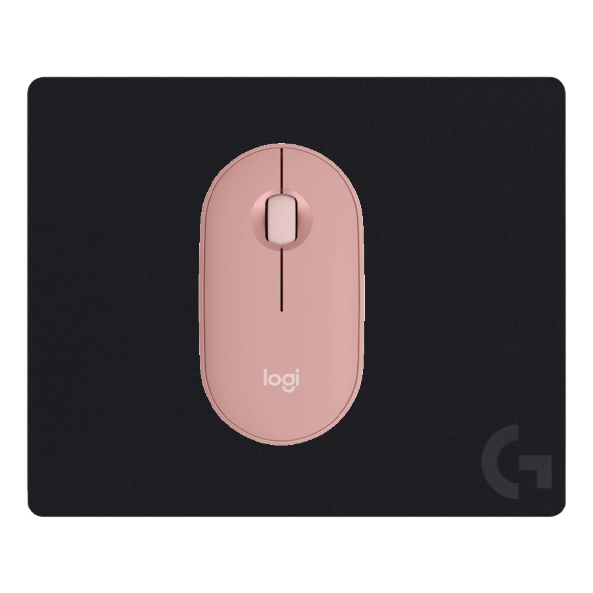 COMBO LOGITECH MOUSE M350S ROSADO Y PAD MOUSE G240 NEGRO - 1