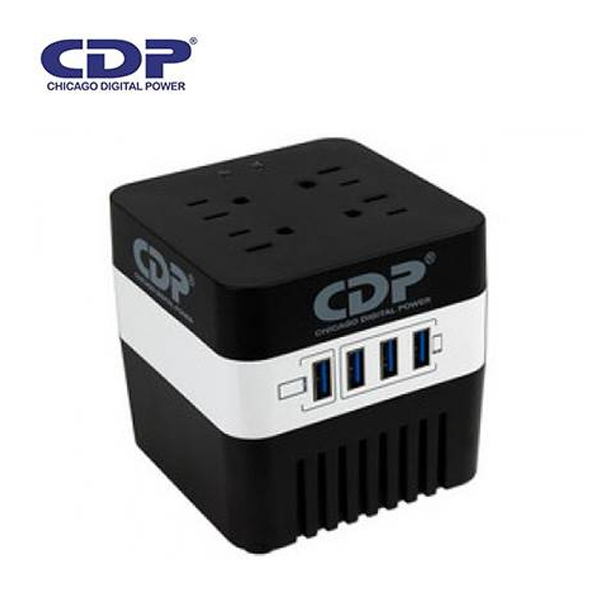 ESTABILIZADOR CDP RU-AVR604I 600VA/300W 4 SALIDAS 4 PUERTOS USB - 1