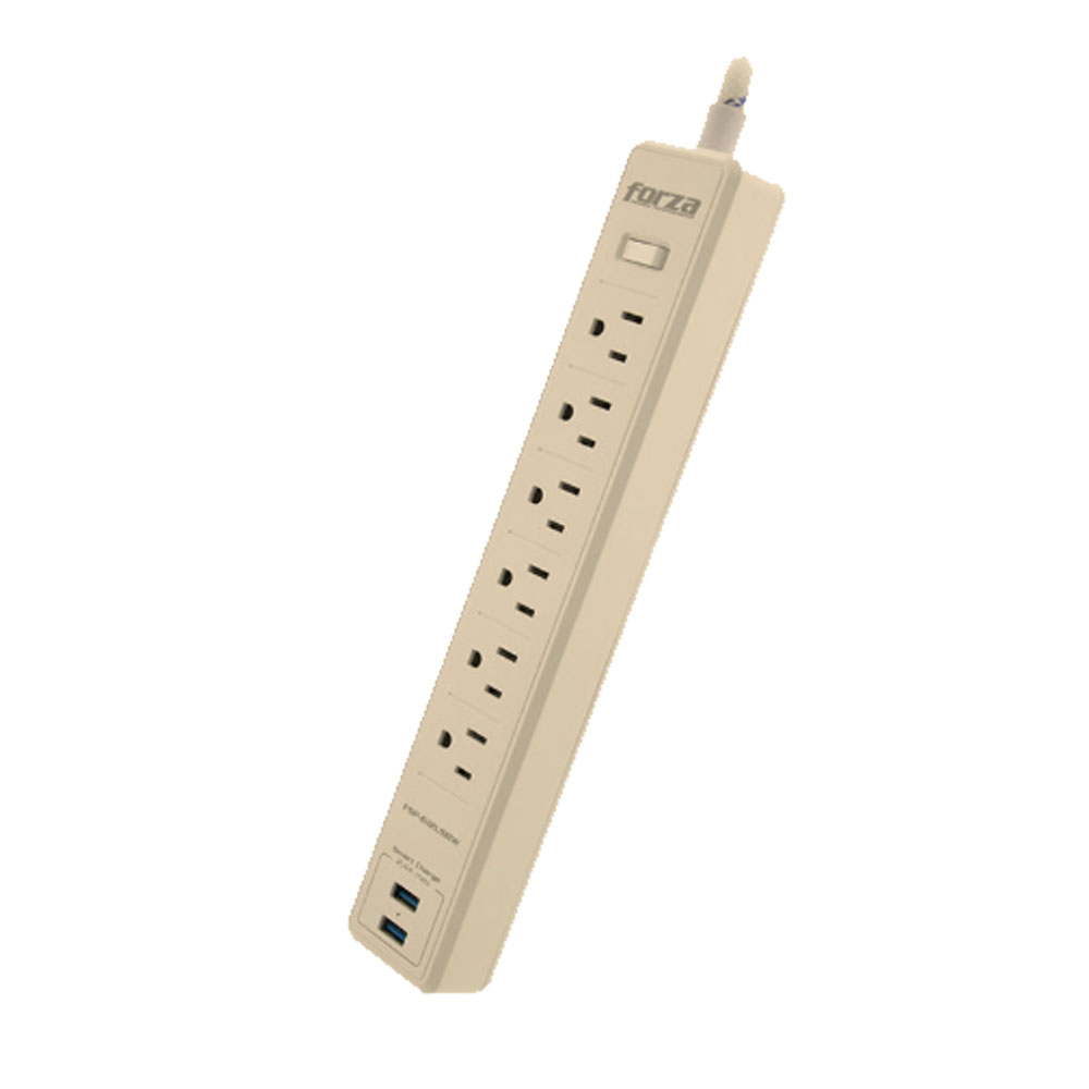 SUPRESOR DE PICOS 1680W 6T NEMA5-15R USB 1200J FSP-612USBW FORZA - 3