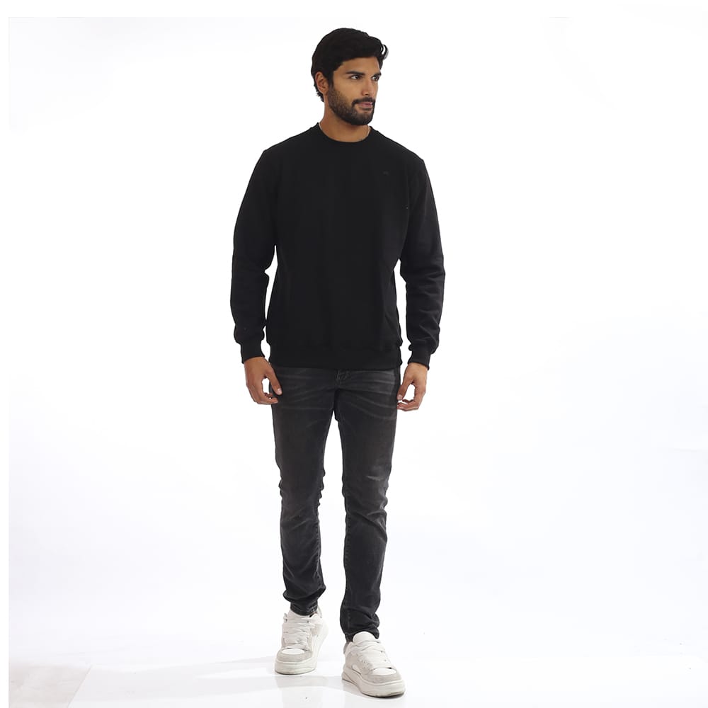 POLERA DE FRANELA REACTIVO COLOR NEGRO PARA HOMBRE - 1
