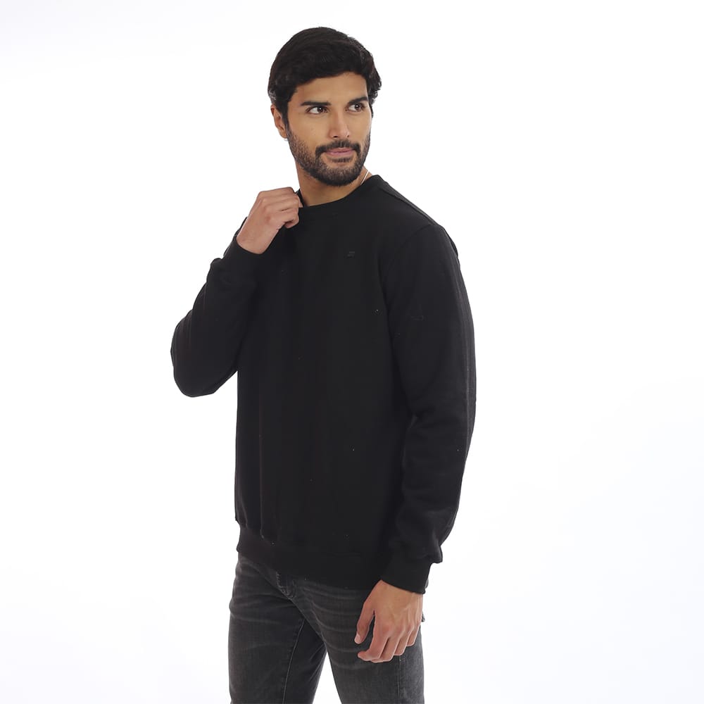 POLERA DE FRANELA REACTIVO COLOR NEGRO PARA HOMBRE - 3