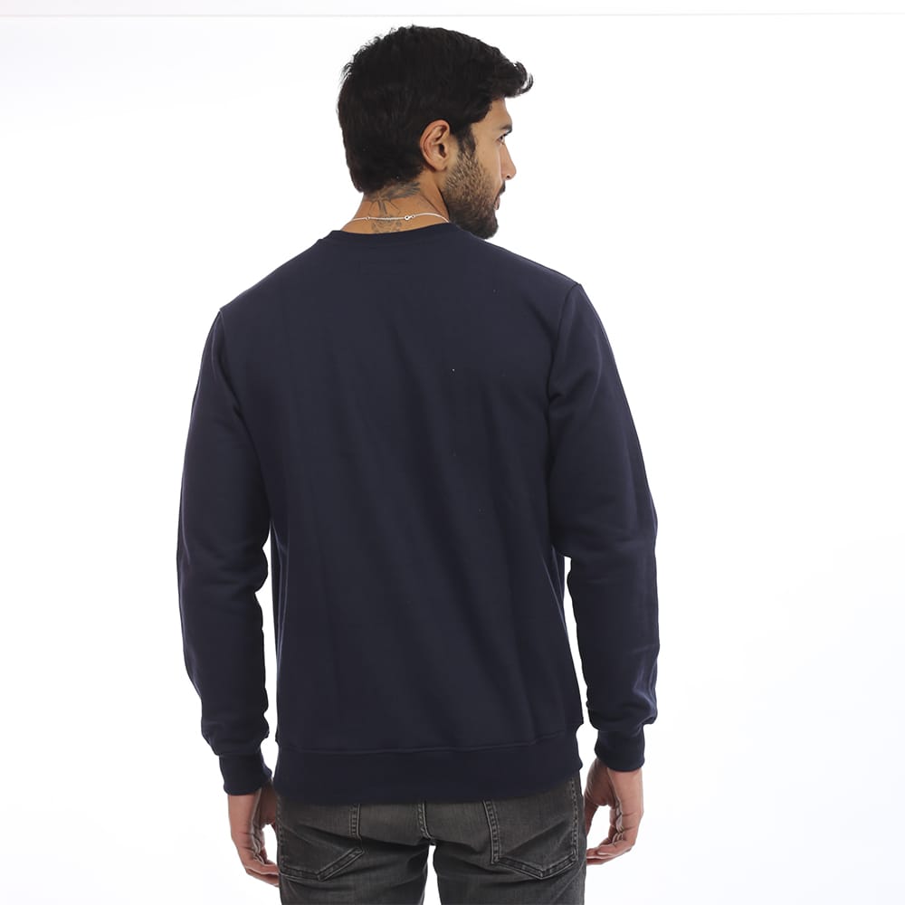 POLERA  DE  FRANELA REACTIVO COLOR AZUL NOCHE PARA HOMBRE - 2