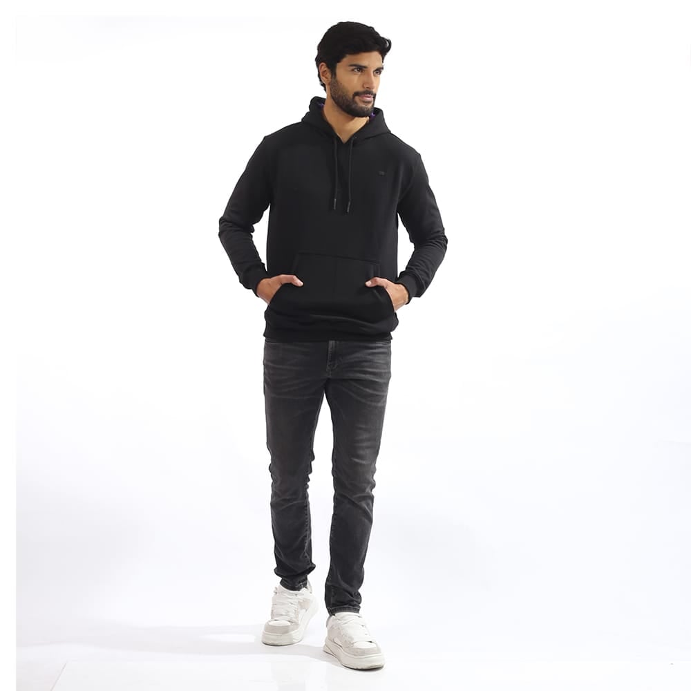 HOODIE REGULAR FIT COLOR NEGRO PARA HOMBRE MASSERANO - 1