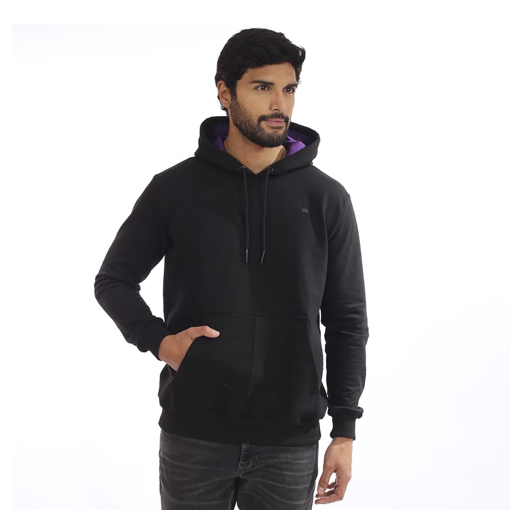 HOODIE REGULAR FIT COLOR NEGRO PARA HOMBRE MASSERANO - 3