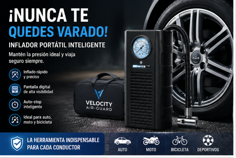 VELOCITY AIR-GUARD | INFLADOR PORTÁTIL 12V DE ALTA PRECISIÓN - 1