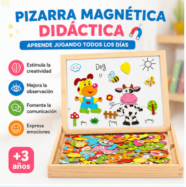 PIZARRA MAGNETICA DIDACTICA INFANTIL - APRENDE, CREA Y DIVIERTETE - 1