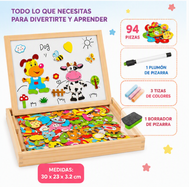 PIZARRA MAGNETICA DIDACTICA INFANTIL - APRENDE, CREA Y DIVIERTETE - 2
