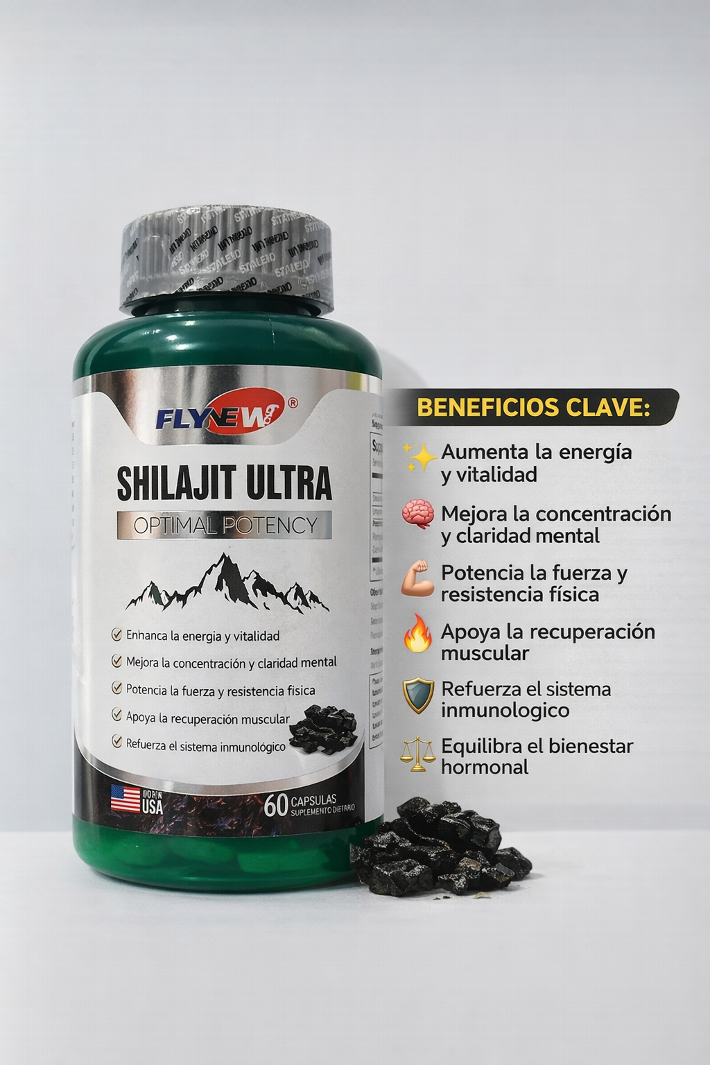 SHILAHIT ULTRA - SUPLEMENTO ENERGIZANTE Y REVITALIZANTE &ndash; 60 C&Aacute;PSULAS