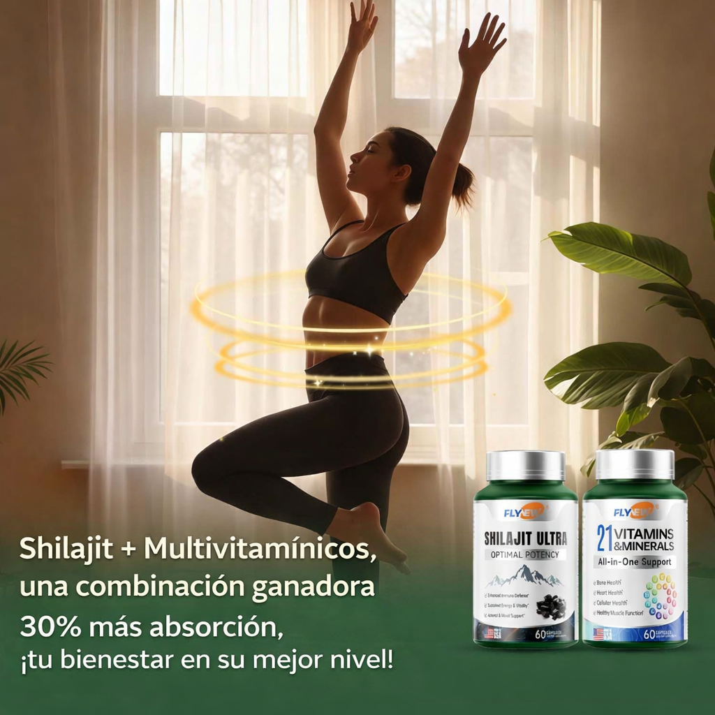 SHILAJIT ULTRA + 21 VITAMINAS Y MINERALES PACK ENERGÍA TOTAL( EN CAJA) - 2