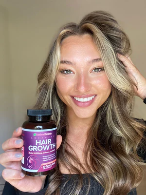 HAIR GROWTH RAINBOW NUTRIENTS 120 CAPS | BIOTINA 10,000 MCG + COLÁGENO | CABELLO FUERTE Y SALUDABLE - 6