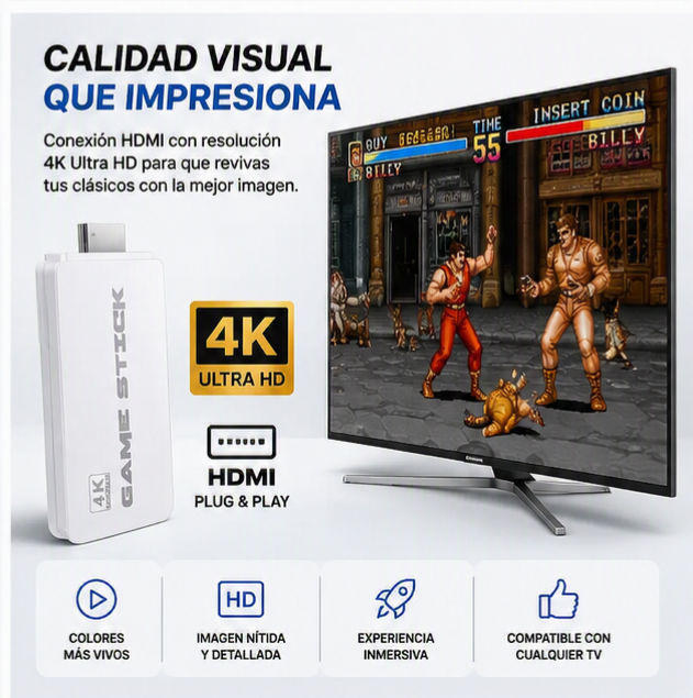 GAME STICK M15 PRO | REVIVE TUS CLÁSICOS FAVORITOS EN 4K - 4