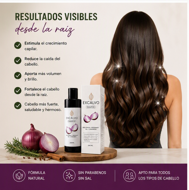 EXCALVO SHAMPOO ANTICAÍDA – FUERZA NATURAL PARA TU CABELLO - 3