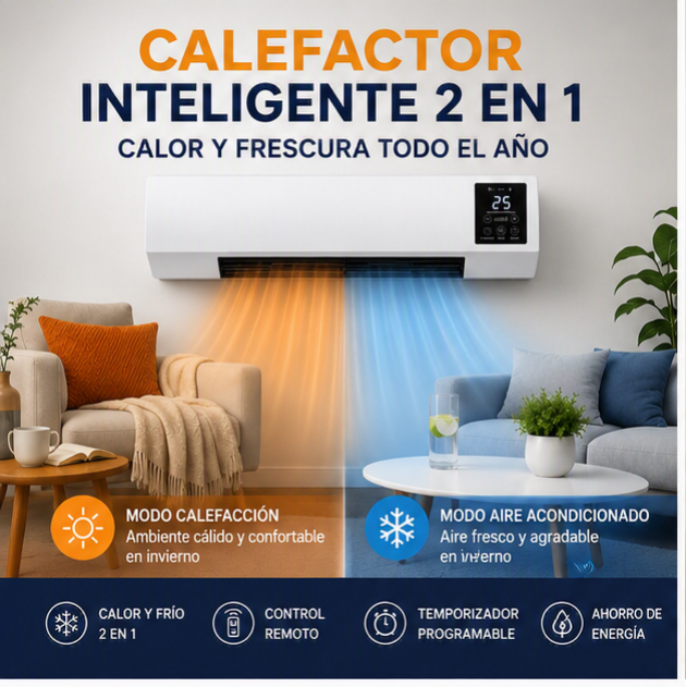 CALEFACTOR INTELIGENTE 2 EN 1 | CALOR Y AIRE TODO EL AÑO - 1