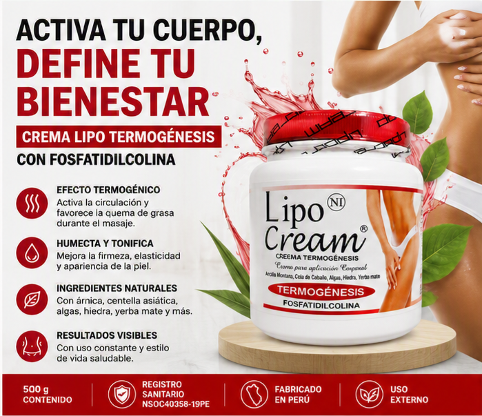 CREMA LIPO TERMOGÉNESIS CON FOSFATIDILCOLINA 500 G - 1