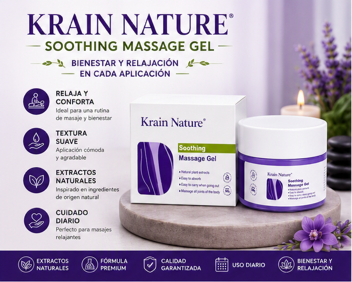 GEL DE MASAJE RELAJANTE KRAIN NATURE CON EXTRACTOS NATURALES - 1