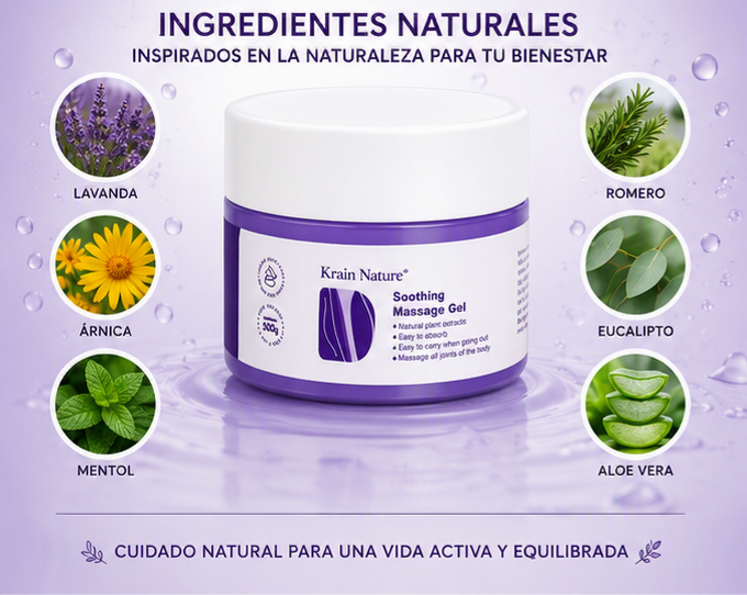GEL DE MASAJE RELAJANTE KRAIN NATURE CON EXTRACTOS NATURALES - 3