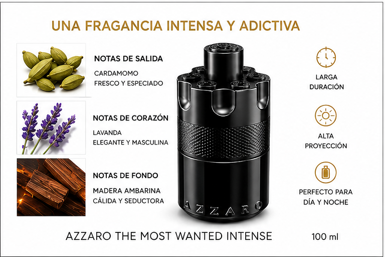 AZZARO THE MOST WANTED INTENSE EDP PARA HOMBRE 100 ML - 2