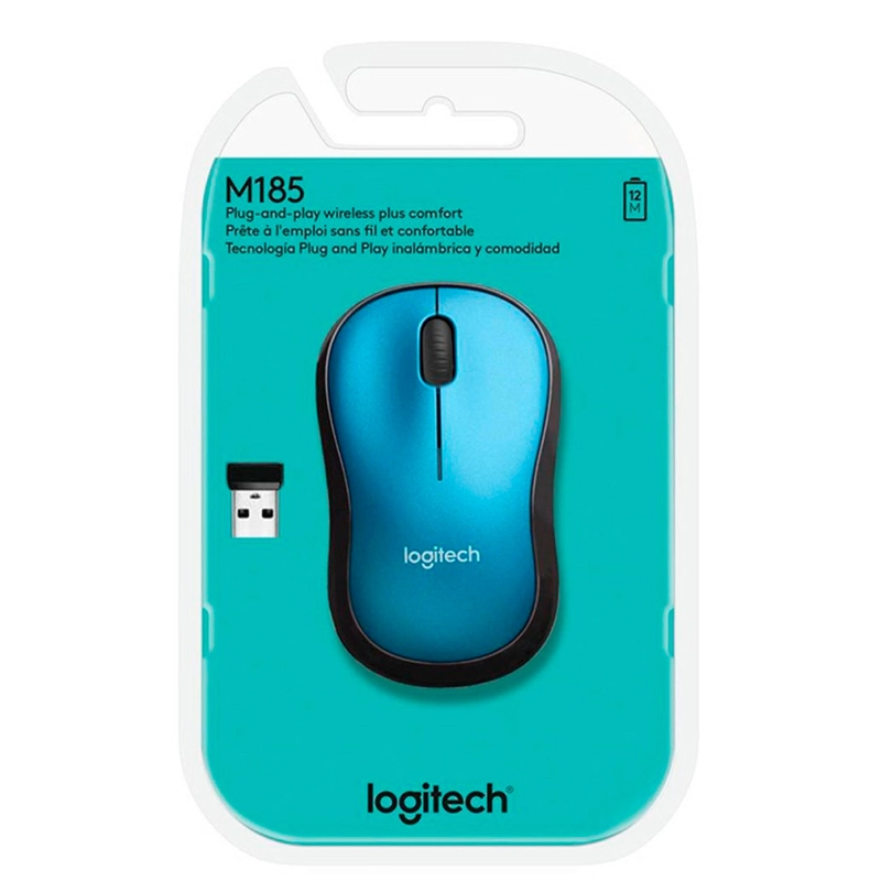 MOUSE LOGITECH M185 WIRELESS INALAMBRICO AZUL - 2