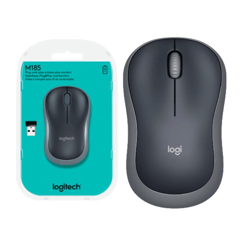 MOUSE LOGITECH M185 INALAMBRICO GRIS - 3