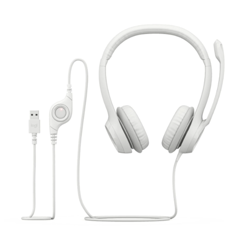 AUDIFONO CON MICROFONO LOGITECH H390 USB BLANCO - 2
