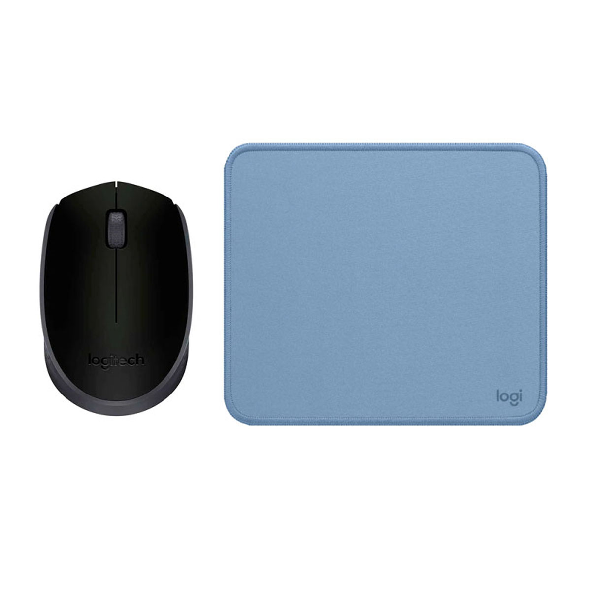 LOGITECH MOUSE M170 NEGRO Y PAD MOUSE 200X230 AZUL - 1