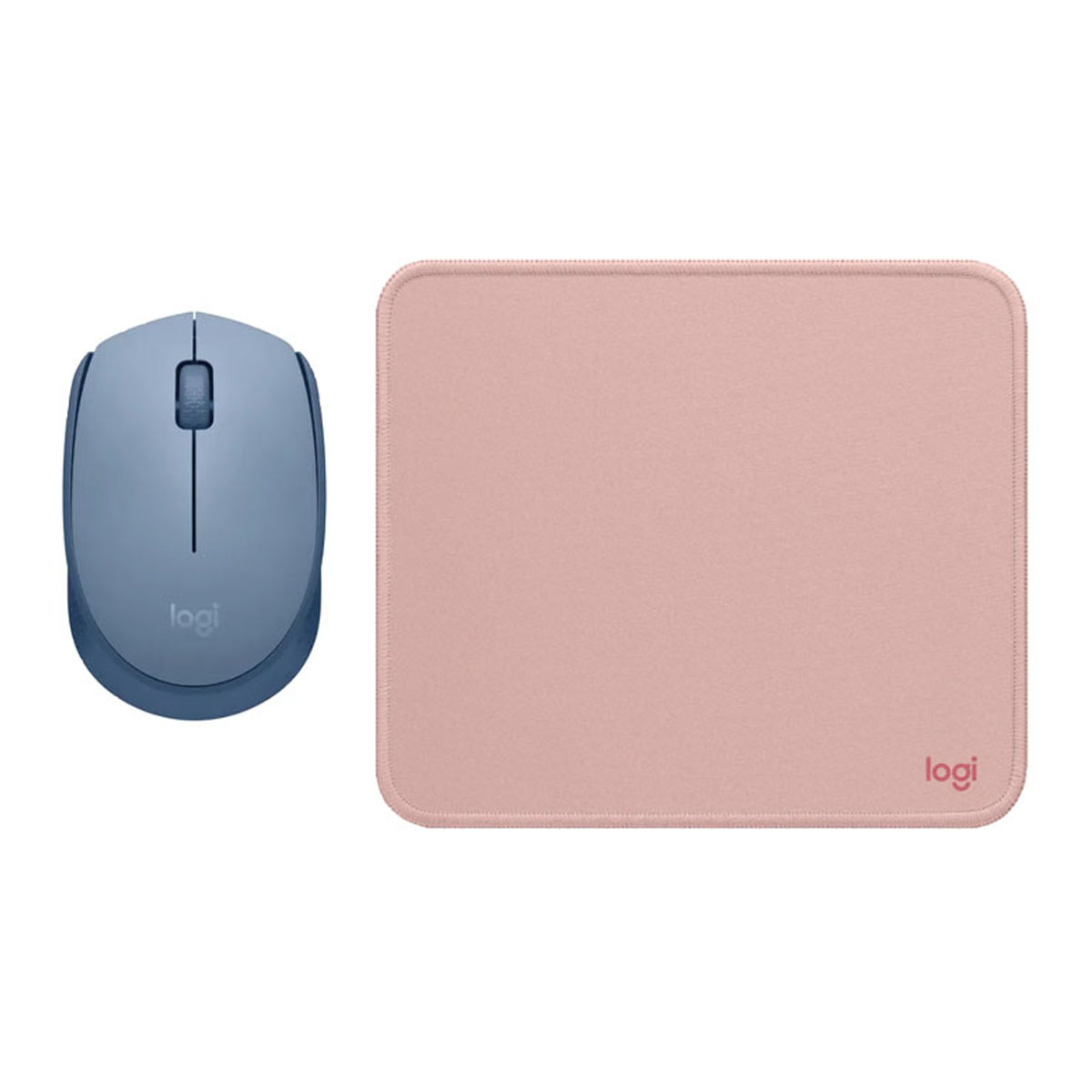 LOGITECH MOUSE M170 AZUL GRIS Y PAD MOUSE 200X230 ROSADO - 1