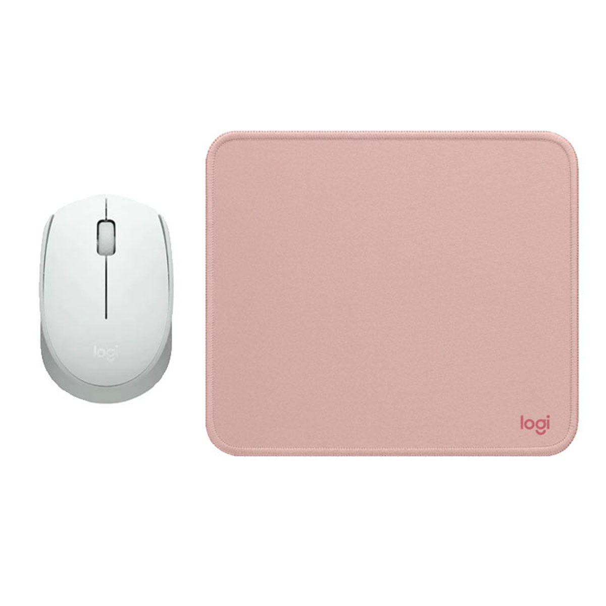 LOGITECH MOUSE M170 BLANCO Y PAD MOUSE 200X230 ROSADO - 1