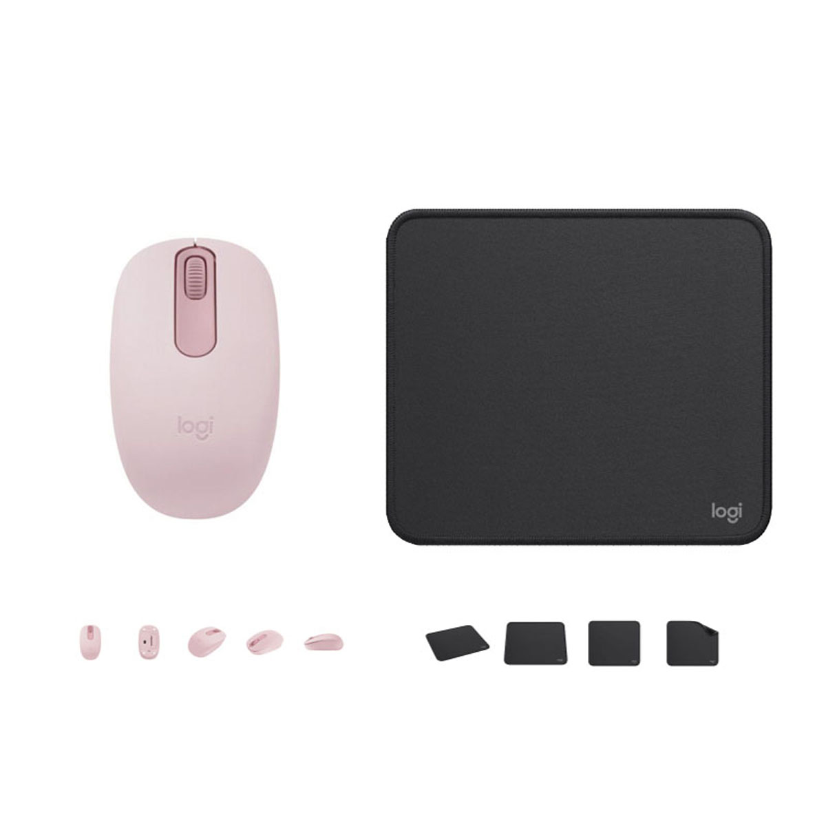 LOGITECH MOUSE M196 ROSADO + PAD MOUSE 200X230 NEGRO - 1